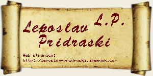 Leposlav Pridraški vizit kartica